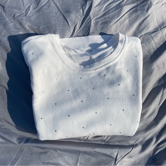 White Rhinestone Sweatshirt - Picture 2 of 2